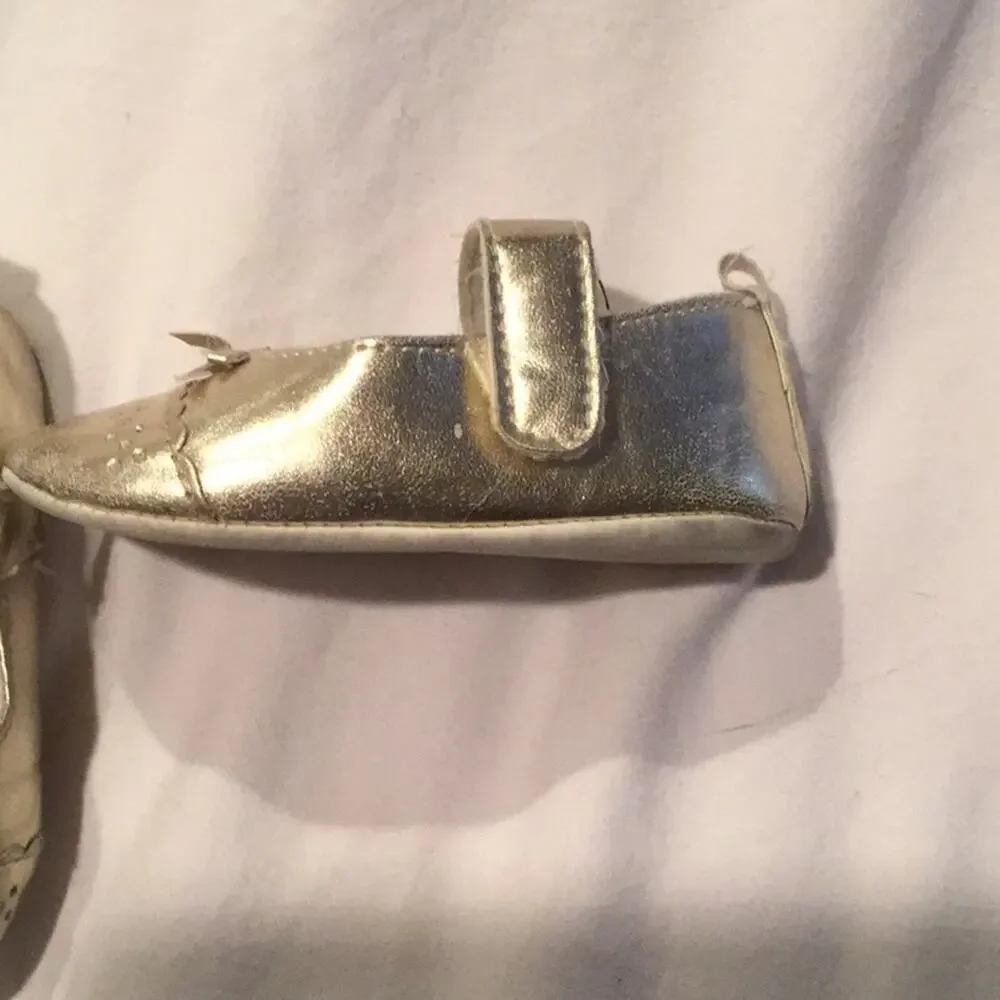 Gold baby sz3 maryjanes worn once